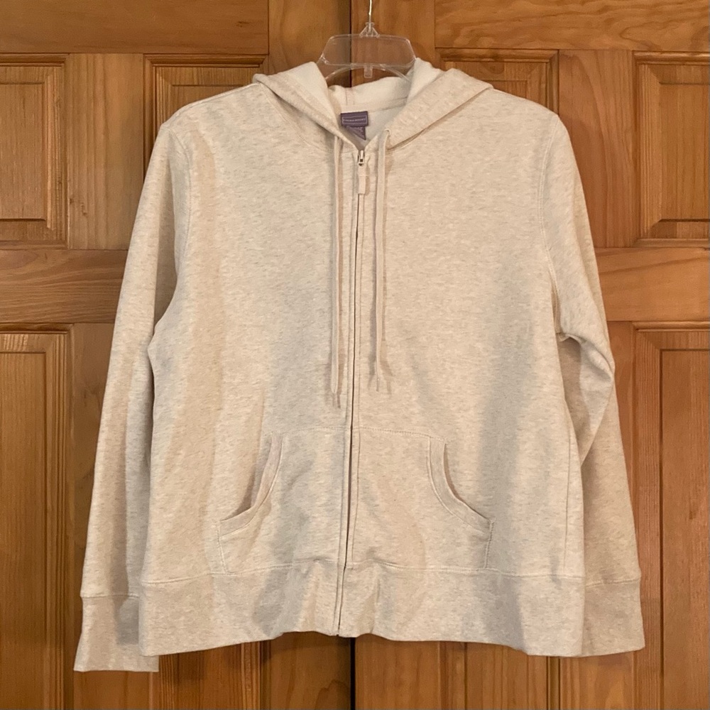 NWOT Laura Scott Vintage 90s Jacket Hooded Sweatshirt Hoodie Gray Size XL